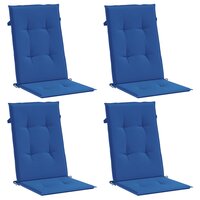 Tuinstoelkussens 4 st hoge rug 120x50x3 cm stof koningsblauw 3