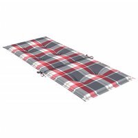 Tuinstoelkussens 4 st 120x50x3 cm stof ruitpatroon rood 6