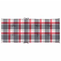 Tuinstoelkussens 4 st 120x50x3 cm stof ruitpatroon rood 7