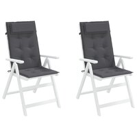 Stoelkussens 2 st hoge rug oxford stof antracietkleurig 4