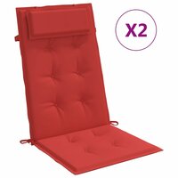 Stoelkussens 2 st hoge rug oxford stof rood 2