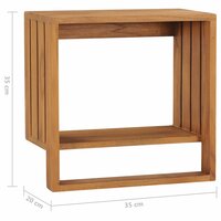 Handdoekenrek wandmontage 35x20x35 cm massief teakhout 6