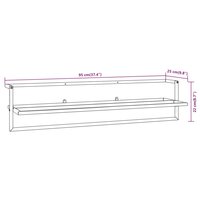 Handdoekenrek 95x25x22 cm ijzer wit 7