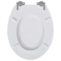 Toiletbril soft-close simpel ontwerp MDF wit 5