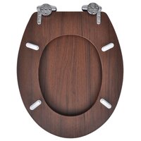 Toiletbril soft-close simpel ontwerp MDF bruin 5