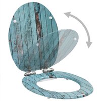 Toiletbril met soft-close deksel oud hout MDF 2