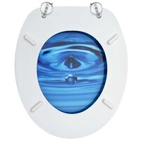 Toiletbril met deksel waterdruppel MDF blauw 6