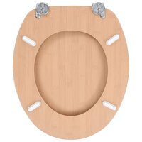 Toiletbrillen 2 st met deksels bamboeontwerp MDF 6