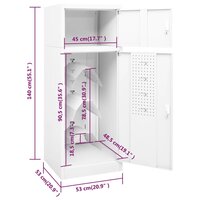 Zadelkast 53x53x140 cm staal wit    9