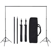 Fotostudioset met verlichtingsset en achtergrond 9