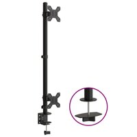 Monitorstandaard dubbel VESA 75/100 mm staal zwart 2