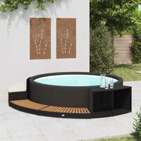 Spa-ombouw poly rattan en acaciahout zwart 3