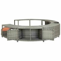 Hottub-ombouw poly rattan grijs 5