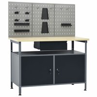 Werkbank met drie wandpanelen 2