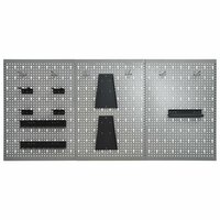 Gaatjespaneel wandgemonteerd 3 st 40x58 cm staal 3