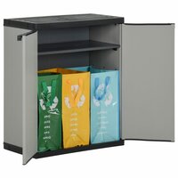 Tuinafvalkast 68x40x85 cm polypropeen grijs en zwart 2