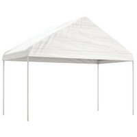 Prieel met dak 6,69x4,08x3,22 m polyetheen wit 2
