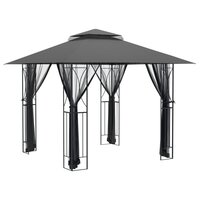 Prieel met zijwanden 300x300x270 cm staal antracietkleurig 2