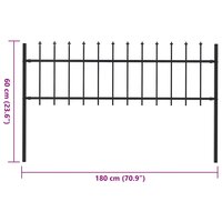 Tuinhek met speren bovenkant 1,8 m staal zwart 5