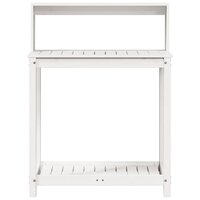 Oppottafel met schappen 82,5x50x109,5 cm massief grenenhout wit 5