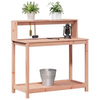 Oppottafel met schappen 108x50x109,5 cm massief douglashout 4