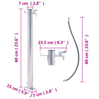 Waterzuil rond 60 cm roestvrij staal 7