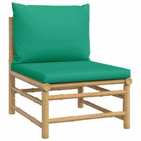 Tuinmiddenbank met kussens bamboe groen 2