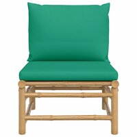 Tuinmiddenbank met kussens bamboe groen 3