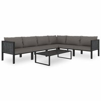 Hoekbank sectioneel met linkerarmleuning poly rattan antraciet 7