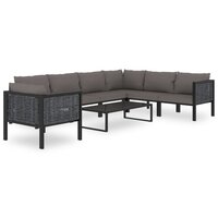 Hoekbank sectioneel met linkerarmleuning poly rattan antraciet 8
