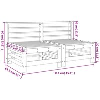 Tuinmiddenbanken 2 st massief grenenhout grijs 8