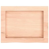 Wastafelblad 40x30x(2-6) cm onbehandeld massief hout 4