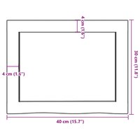 Wastafelblad 40x30x(2-6) cm onbehandeld massief hout 9