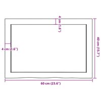 Wastafelblad 60x40x(2-4) cm onbehandeld massief hout 9