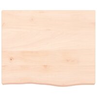 Wastafelblad 60x50x(2-6) cm onbehandeld massief hout 3