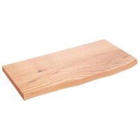 Wastafelblad 60x30x2 behandeld massief hout lichtbruin 2