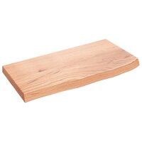 Wastafelblad 60x30x(2-4) cm behandeld massief hout lichtbruin 2