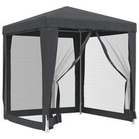 Partytent met 4 mesh zijwanden 2x2 m HDPE antracietkleurig 2