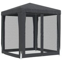 Partytent met 4 mesh zijwanden 2x2 m HDPE antracietkleurig 5