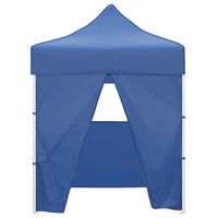Partytent met 4 zijwanden inklapbaar 2x2 m staal blauw 2