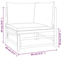 2-delige Loungeset met kussens bamboe groen 9