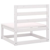 3-delige Loungeset met kussens massief grenenhout wit 5
