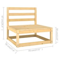 2-delige Loungeset met kussens massief grenenhout 5