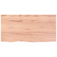 Wastafelblad 80x40x2 behandeld massief hout lichtbruin 3