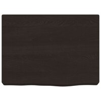 Wastafelblad 40x30x(2-6) cm behandeld massief hout donkerbruin 3