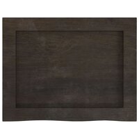 Wastafelblad 40x30x(2-6) cm behandeld massief hout donkerbruin 4