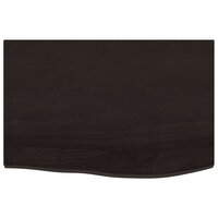 Wastafelblad 60x40x(2-4) cm behandeld massief hout donkerbruin 3