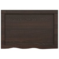 Wastafelblad 60x40x(2-4) cm behandeld massief hout donkerbruin 6