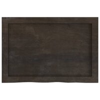 Wastafelblad 60x40x(2-6) cm behandeld massief hout donkerbruin 4