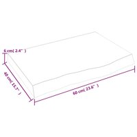 Wastafelblad 60x40x(2-6) cm behandeld massief hout donkerbruin 8